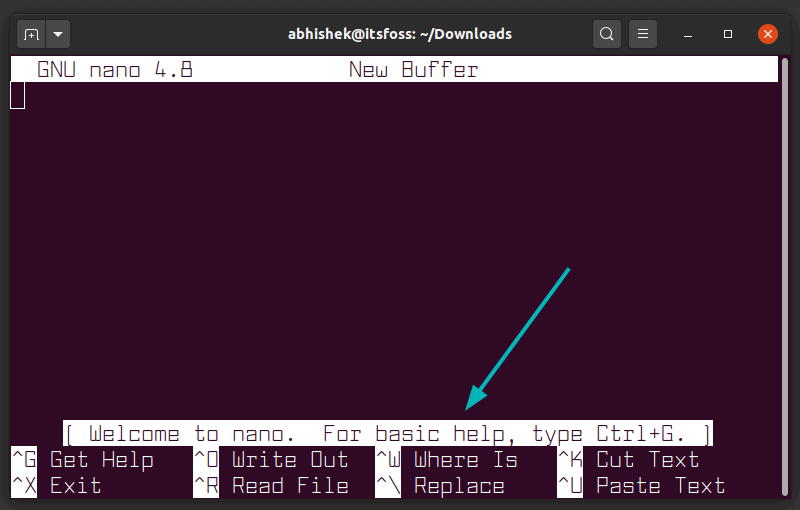 Nano编辑器界面